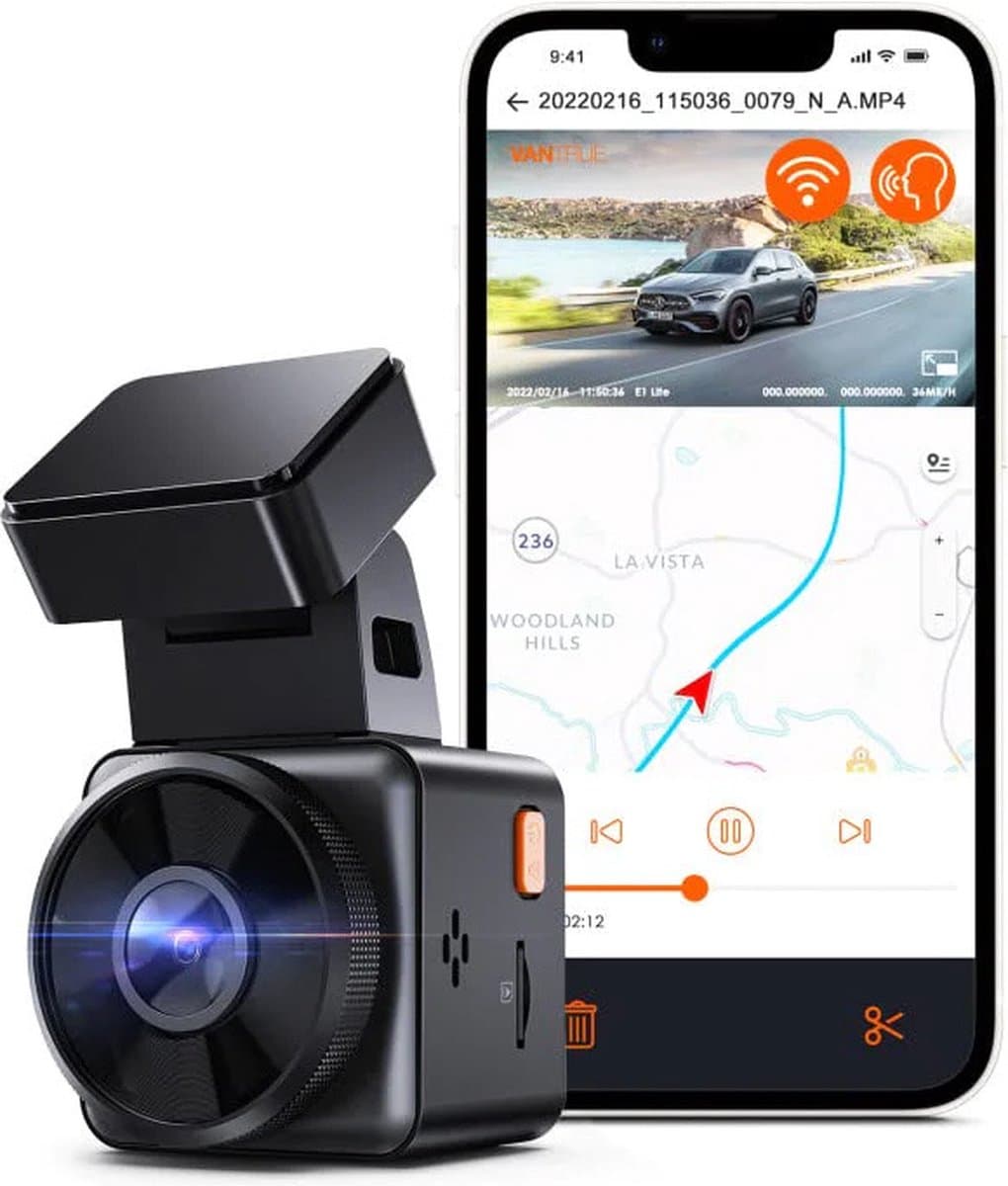 Vantrue E1 Lite FullHD Wifi GPS dashcam voor auto — afbeelding 1