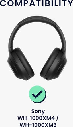 kwmobile siliconen cover voor koptelefoon - geschikt voor Sony WH-1000XM4 / WH-1000XM3 - Voor band en oorpads - 3x in zwart — thumbnail 5