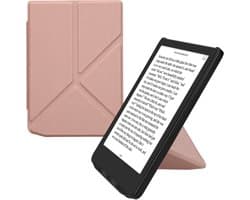 kwmobile e-reader hoesje geschikt voor Pocketbook Verse / Verse Lite / Verse Pro / Color / Vivlio Light/Light HD hoes - Ereader flip case met standaard - E reader cover van kunstleer - In roségoud