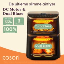 Cosori TurboTower Pro – Dubbele Airfryer XXL – 10.8L – Keramische Coating – 2 Manden Apart Instelbaar – 7 Programma’s — thumbnail 6