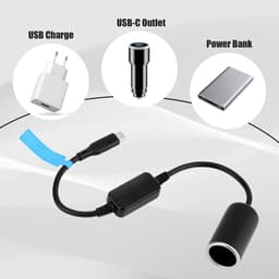 Allecto Plus - USB C auto adapter 12V/18W voor sigarettenaansteker met voedingskabel - auto accessoire voor radardetector, LED verlichting, dashcam en GPS navigatie — thumbnail 2