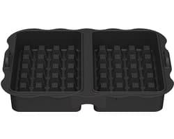 2-delige Geschikt voor Airfryer bakplaat voor Ninja AF300EU 400 451EU SL400EU siliconen wafelvorm - zwart