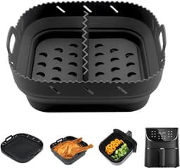 Siliconen bakvorm voor airfryer - geschikt voor 55 l en 62 l - accessoires met scheidingswanden - heteluchtfriteuse-accessoires - zwart. — thumbnail 10
