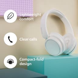 PHILIPS TAH5209WT lichtgewicht On Ear draadloze Bluetooth Headphones met Passive Noise Isolation - 65 uur afspeeltijd, natuurlijk geluid, heldere gesprekken, dynamische bass, 2 uur USB-laden - Wit — thumbnail 6