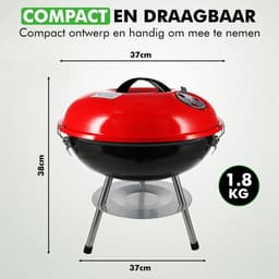 Travelhawk Houtskool BBQ - Barbecue Houtskool - Opvouwbaar - 33x33cm Grilloppervlak - Gelegeerd Staal - Zwart — thumbnail 3