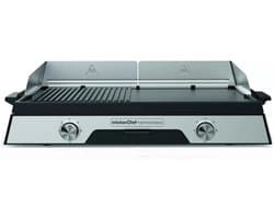 elektrische plancha 2200w roestvrijstalen plaat 52 x 31,5 cm - kitchen chef - PLANCHADUO2200