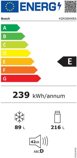 Bosch KGN36NWEA - Serie 2 - Koel-vriescombinatie - Total No Frost: Nooit meer ontdooien - Perfect Fit zet je koelkast strak tegen de wand of in een nis - Led verlichting Wit — thumbnail 11