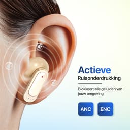 Otiume Draadloze Oordopjes - LCD Scherm Bluetooth Oortjes Wireless Earbuds Touchscreen Earphones - Goud — thumbnail 4