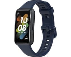 TPU Smartwatch bandje - Geschikt voor Huawei Band 7 TPU bandje - donkerblauw - Strap-it Horlogeband / Polsband / Armband - Huawei Band 7