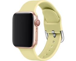 Smartwatch bandje - Apple Watch 42mm 44mm - geel siliconen D-sluiting