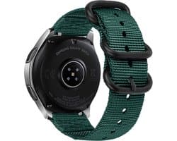 Strap-it Smartwatch bandje 22mm - nylon gesp horlogebandje geschikt voor Samsung Galaxy Watch 1 46mm / Galaxy Watch 3 45mm / Gear S3 Classic & Frontier - Amazfit GTR 47mm / GTR 2 / GTR 3 - Polar Vantage M / M2 / V3 / Grit X - Pro - Donkergroen