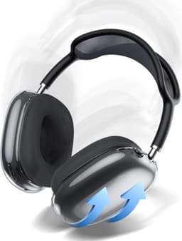 Hoesje Flexibel TPU Headset Cover Geschikt voor Apple AirPods Max Transparant Zwart — thumbnail 4