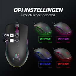 DINTO® Gaming Muis S103 - Optische - 6400 DPI - RGB - Game Muis — thumbnail 9
