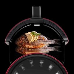 Heteluchtfriteuse - Airfryer met frituurpan - Kookt met weinig olie - Olievrij frituren - 3 Liter - Rood — thumbnail 2