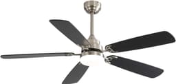 COVREO Plafondventilator met verlichting – Ventilator met 6 snelheden – Voor woonkamer en slaapkamer – 132 cm – Brushed Nickel — thumbnail 5