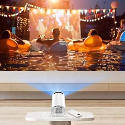 Miniprojector met WiF, Ondersteuning voor 4K 1080P Draagbare Projector, 50 ANSI, 240 ° Draaibaar, Automatische Keystone-correctie, 15 "- 80" Schermvideoprojector — thumbnail 1