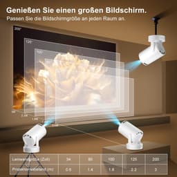 Draagbare Beamer En Mini Projector - 12000 Lumen - 1280 x 720 Resolutie - LCD - Wit - Voor Thuisbioscoop — thumbnail 5