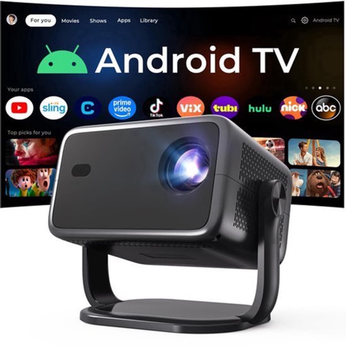 Beamer Smart - 800 ANSI Lumen - Native 1080p Resolutie - LCD Scherm - Android 14 OS - Voor Thuisbioscoop En Buiten — afbeelding 1