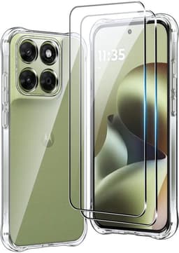 Set van 2 beschermhoezen voor, verhard glas, volledige camerabescherming, transparant, krasbestendig, dun en soepel in doorzichtige TPU-silicone — thumbnail 1