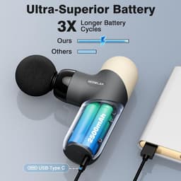 SnelShoppen - Mini Massage Gun - Draagbare Diepe Weefsel Percussie Spier Massager - Elektrische Sport Massager met 6 Massagekoppen en 4 Snelheden - Id — thumbnail 4