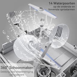 TYR® Mini Vaatwasser - Vrijstaande Vaatwasser - Afwasmachine - Wit - 43cm x 43cm x 46cm — thumbnail 3