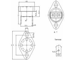 Temperatuurschakelaar KSD301 150°C - keramiek - normaal geopend - voor magnetron en oven - m-winkel