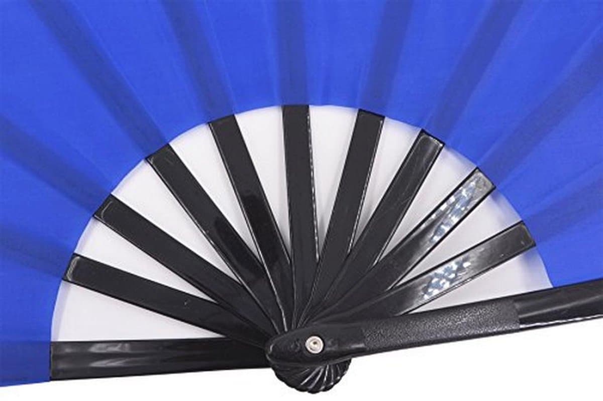 Grote Opvouwbare Ventilator - Chinese en Japanse Stijl Handventilator voor Vrouwen - Perfect als Cadeau en voor Dansen - Blauw — afbeelding 1