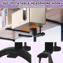 Bureau-organizer met hoofdtelefoonhanger en bekerhouder voor optimale bureauopslag — thumbnail 5