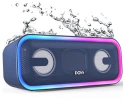 Krachtige Bluetooth-luidspreker met lichteffecten en extra bas, 15 uur batterijduur, draadloze stereo-koppeling
