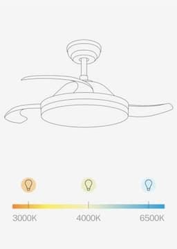 Plafondventilator met Licht en Afstandsbediening, Houtkleurige Design, 108 cm, Stille 40 W Motor, Intrekbare Bladen, 6 Snelheden, Timer en Wifi — thumbnail 2