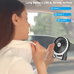 Draagbare Mini Bureauventilator met 3 Snelheden en Oplaadbare Batterij — thumbnail 1