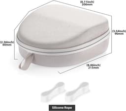 Draagtas voor Draadloze Bluetooth Koptelefoons - Beschermhoes met Magnetische Sleuf voor Kabel - Grijs — thumbnail 5