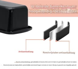 Roestvrijstalen broodbakvormen - Tweedelige set - 19,5 x 9,5 x 6 cm - Rechthoekige broodbakvorm - Cakebakvorm - Met antiaanbaklaag - Geschikt voor oven en Ninja airfryer — thumbnail 6
