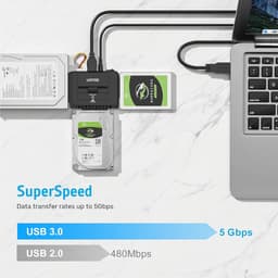 USB 3.0 naar IDE SATA Converter voor Externe Harde Schijf - Ondersteunt 2,5/3,5 inch HDD SSD met DC 12V 2A — thumbnail 4
