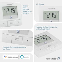 Wandthermostaat Draadloos met Temperatuursensor voor Slimme Radiatorthermostaten - Compatibel met Alexa en Google Home — thumbnail 4