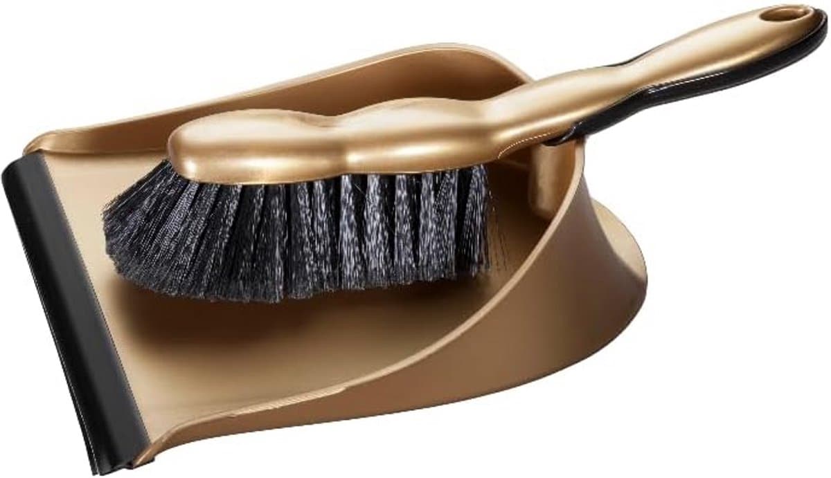 Bezem en Stoffer Set Metal Look voor Grondige Schoonmaak — afbeelding 1