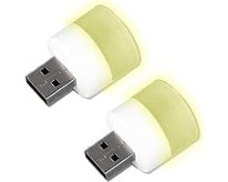 Mini USB-lamp 2 stuks - Nacht-, sfeer- en leesverlichting - 5V 1A - Warm en koud wit