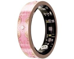 WizBay Premium Select® Bohemian Smart Ring - Cherry Blossom Pink - Hartslag, Slaap en Zuurstofmeting - Activiteitstracker - Maat 9