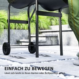 Outsunny Charcoal Grill Stahl 109L x 60B x 120H cm Schwarz — thumbnail 4