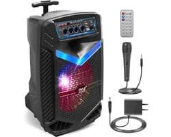 Draagbare Bluetooth Speaker met Wielen en Lichteffecten - 400W Vermogen