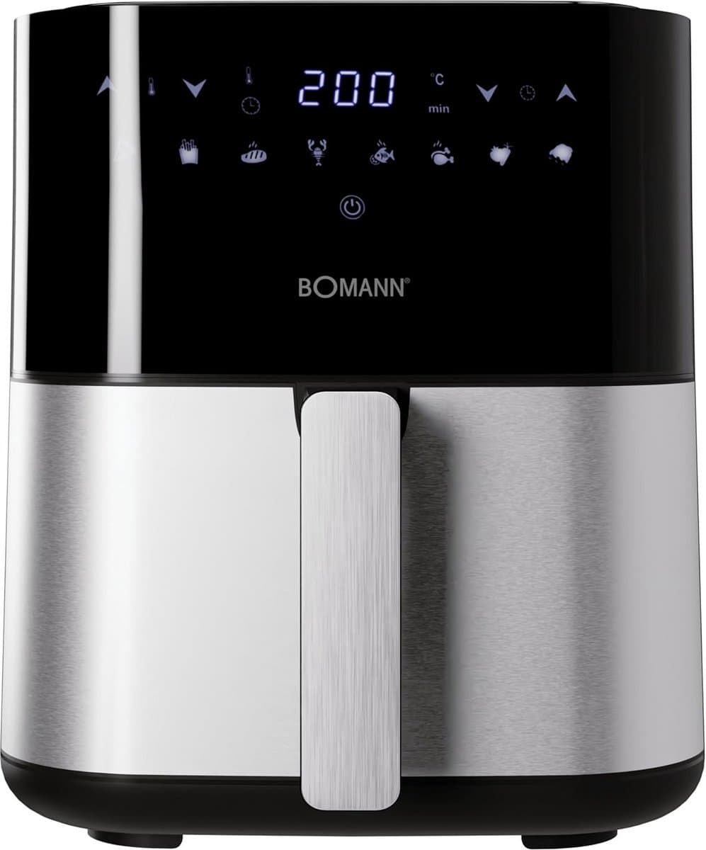 Airfryer 5 Liter met 8 Programma's en LED Display Zwart RVS — afbeelding 1