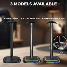 RGB Headset Houder met LED Verlichting - Koptelefoon Standaard met Kleurkeuze voor Gaming Bureau — thumbnail 5