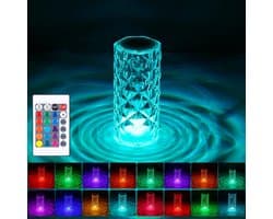 Kristallen tafellamp, LED-diamanten tafellamp, 16-kleuren RGB-acryl lamp, LED-bedlamp met aanraakbediening en afstandsbediening, geschikt voor slaapkamers, woonkamers, feesten en andere plaatsen.