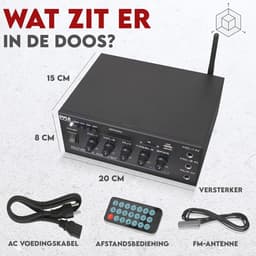 Compacte Mini Home Versteker - 40W Slimme Audio Stereo Ontvanger met AUX en 2 Microfoon Ingangen — thumbnail 2