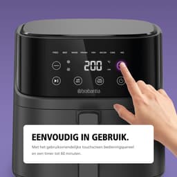 Brabantia Airfryer XL - 4 liter - Digitaal Touchscreen - 8 Kookprogramma's - Tot 4 Personen - PFAS-Vrij - 80ºC tot 200ºC - 1700 Watt - BBEK1134 — thumbnail 2