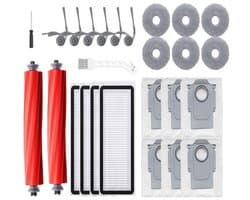 Accessoiresset - 26-delige - Geschikt voor Roborock QV 35A/QV 35S/Q Revo L Robotstofzuiger - 2 Hoofdborstel, 6 Zijborstels, 4 HEPA-filters, 6 Dweilpads, 6 Stofzakken, 1 Reinigingsborstel, 1 Schroevendraaier