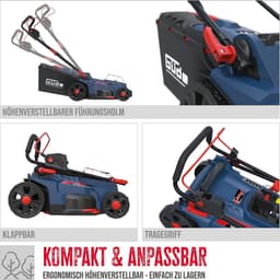 Accu Grasmaaier 36V Borstelloos 370mm - Maaien, Mulchen & Vangen - Inclusief 2 Accu's — thumbnail 5