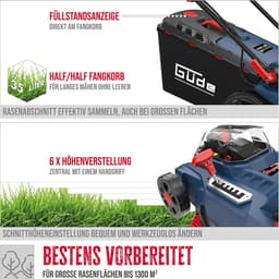Accu Grasmaaier 36V Borstelloos 370mm - Maaien, Mulchen & Vangen - Inclusief 2 Accu's — thumbnail 4