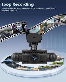 4 Kanaals Dashcam 1080P met 360 Graden Zicht, IPS Scherm en Nachtzicht + 64GB Kaart — thumbnail 5