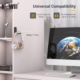 Zelfklevende Hoofdtelefoon Houder - Opvouwbare Onder Bureau Haak voor Gaming Headsets — thumbnail 3